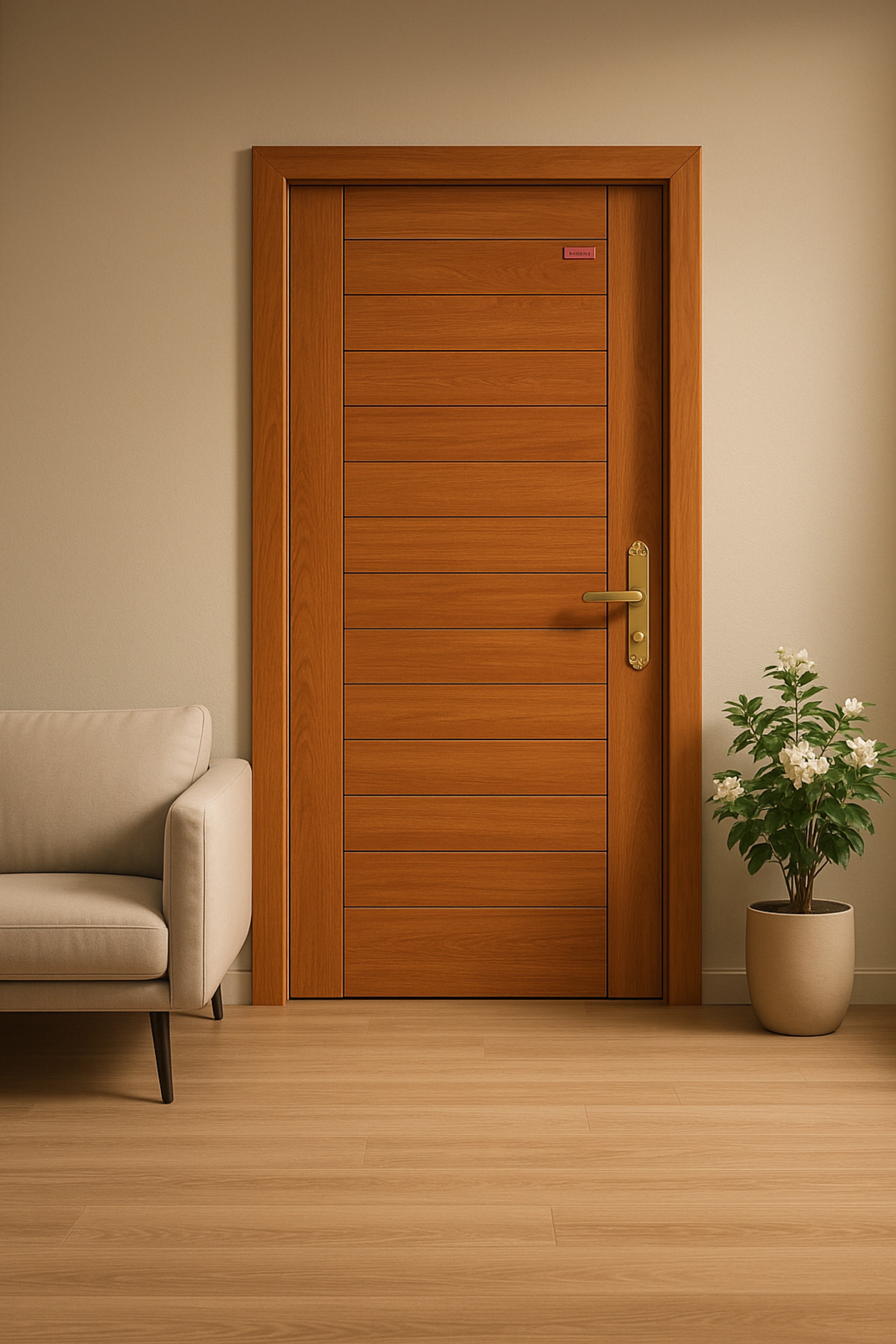 Panelled teak entrance